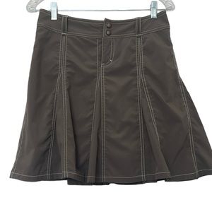 Athleta Olive Green Whatever Flare Skort Front Zip Back Pockets Women’s Size‎ 2